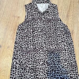Women's Size 12 Artisan NY Leopard Print Button-Up Mid Dress GUC ❤️
